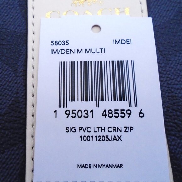 Coach Denim Corner Zip Wristlet Women Ladies - Picture 9 of 9